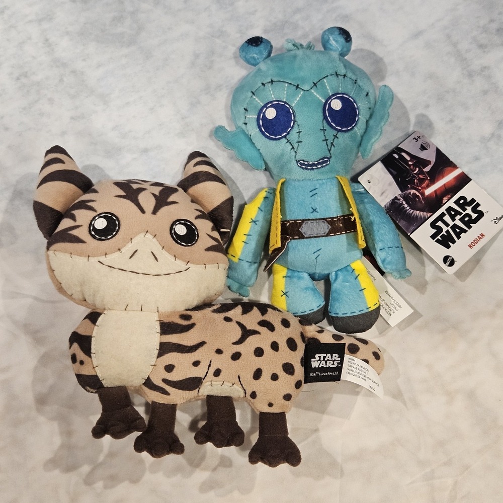 Star Wars‎ Plush Bundle Creature Lot 2 Talking Sound Mattel NWT Blue Brown 8"